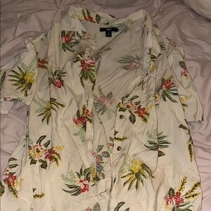 Vans White Floral Shirt
